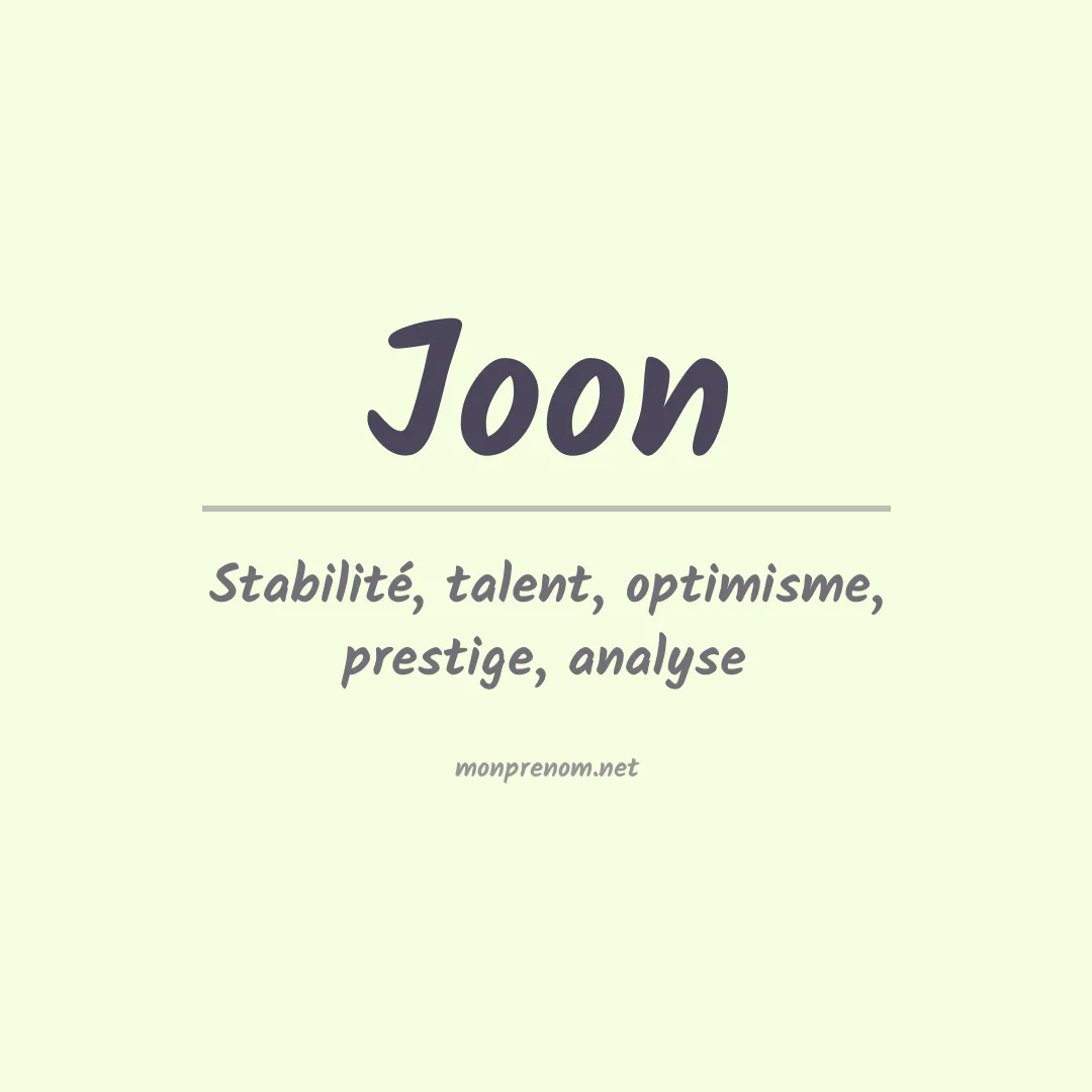 Signification du prénom Joon