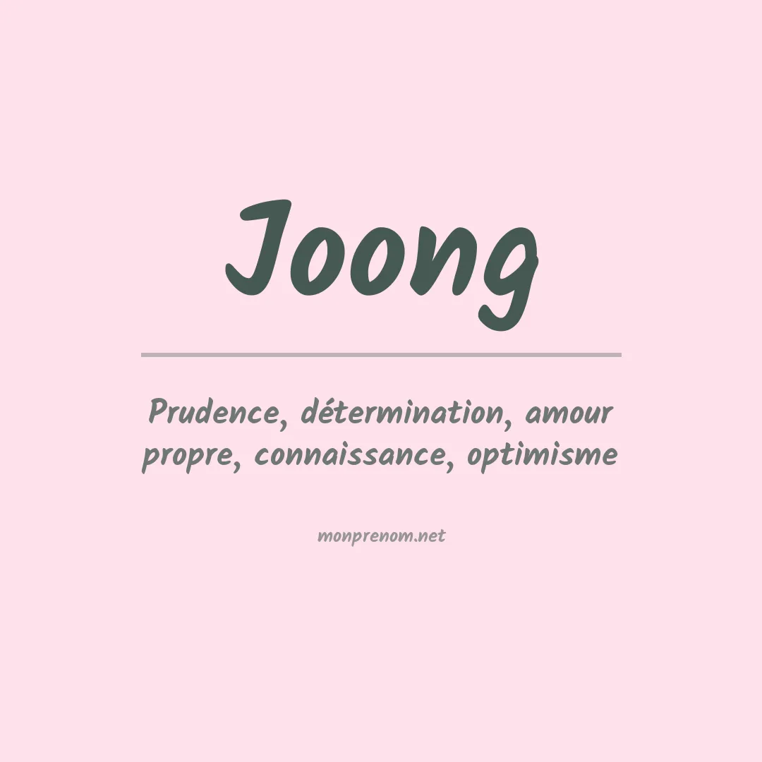 Signification du prénom Joong