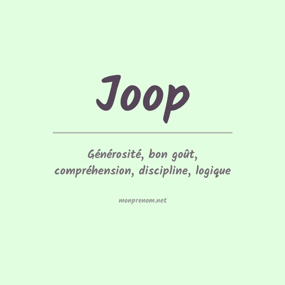 Signification du prénom Joop