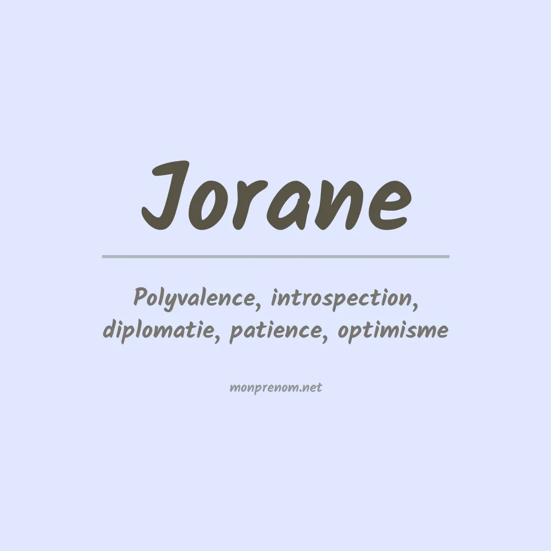 Signification du prénom Jorane