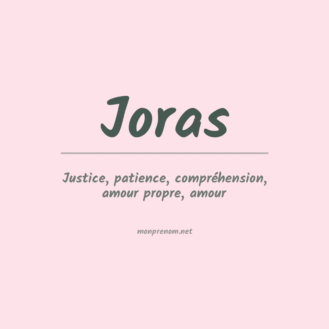 Signification du prénom Joras