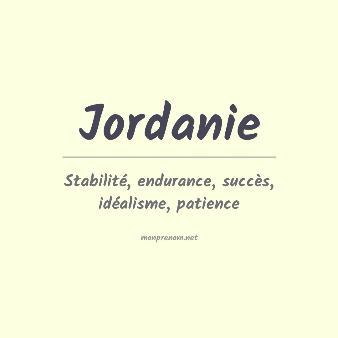 Signification du prénom Jordanie