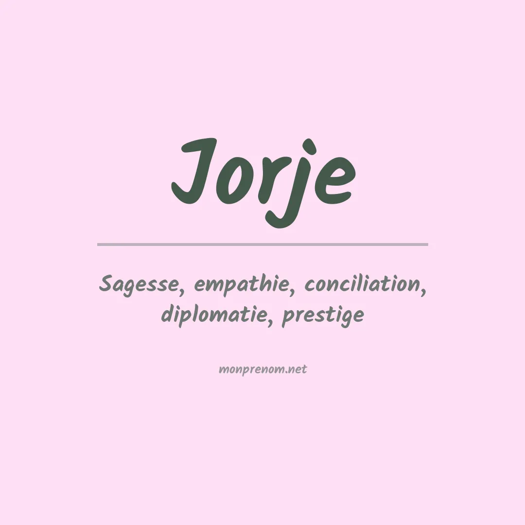 Prénom Jorje