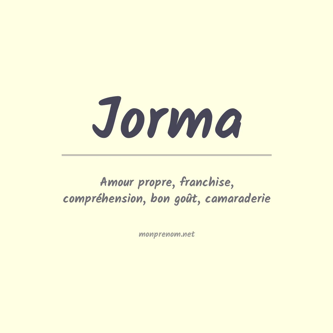 Signification du prénom Jorma