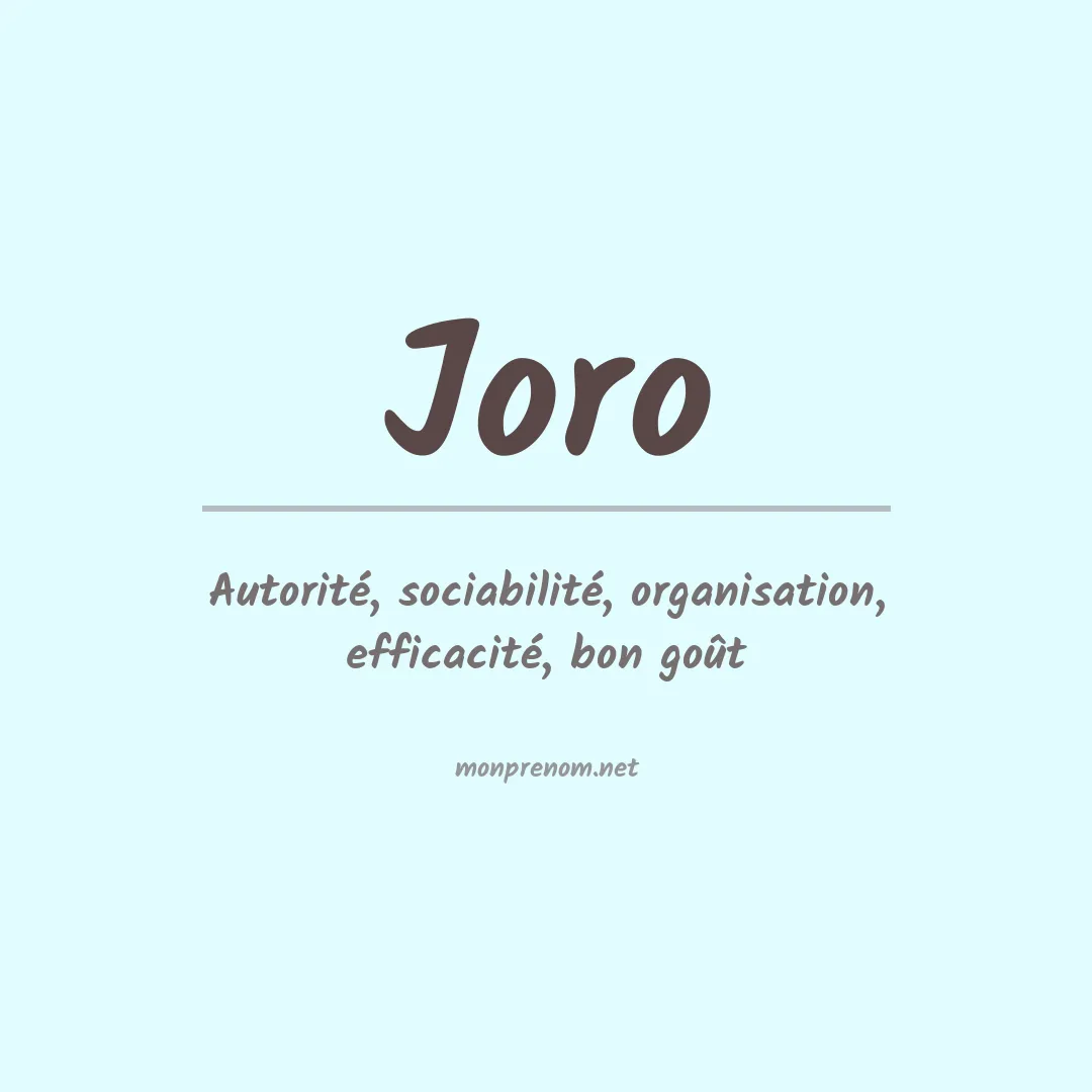 Signification du prénom Joro