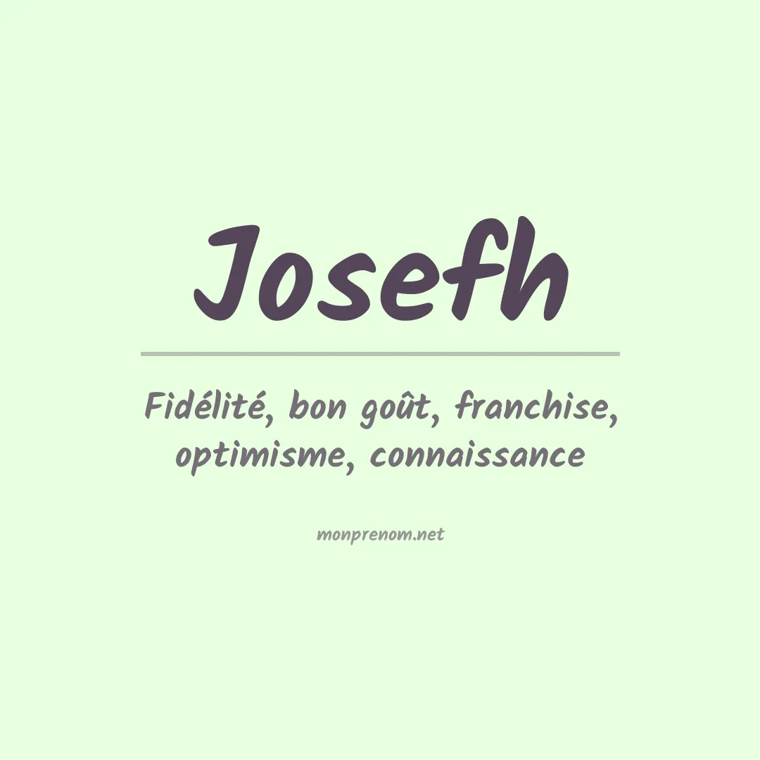 Prénom Josefh