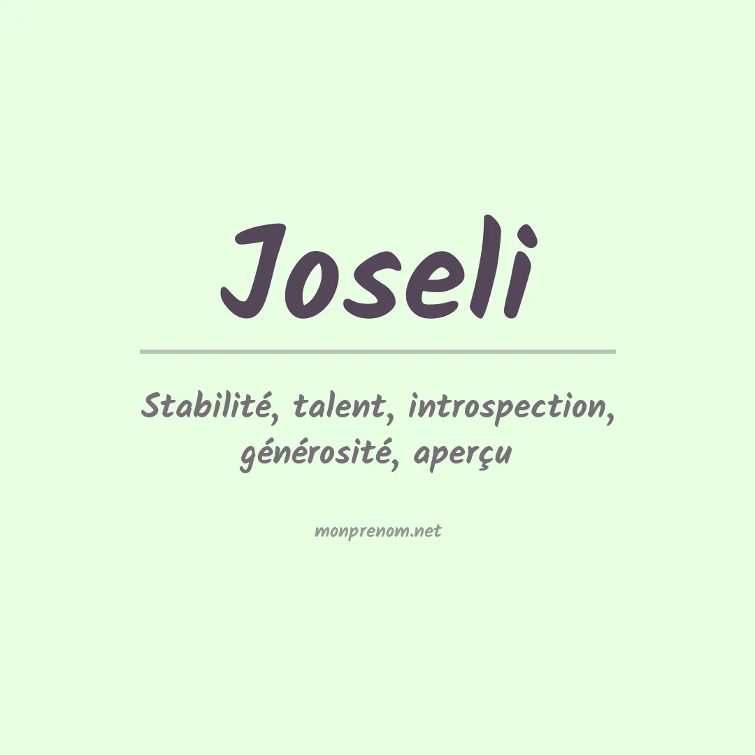 Signification du prénom Joseli