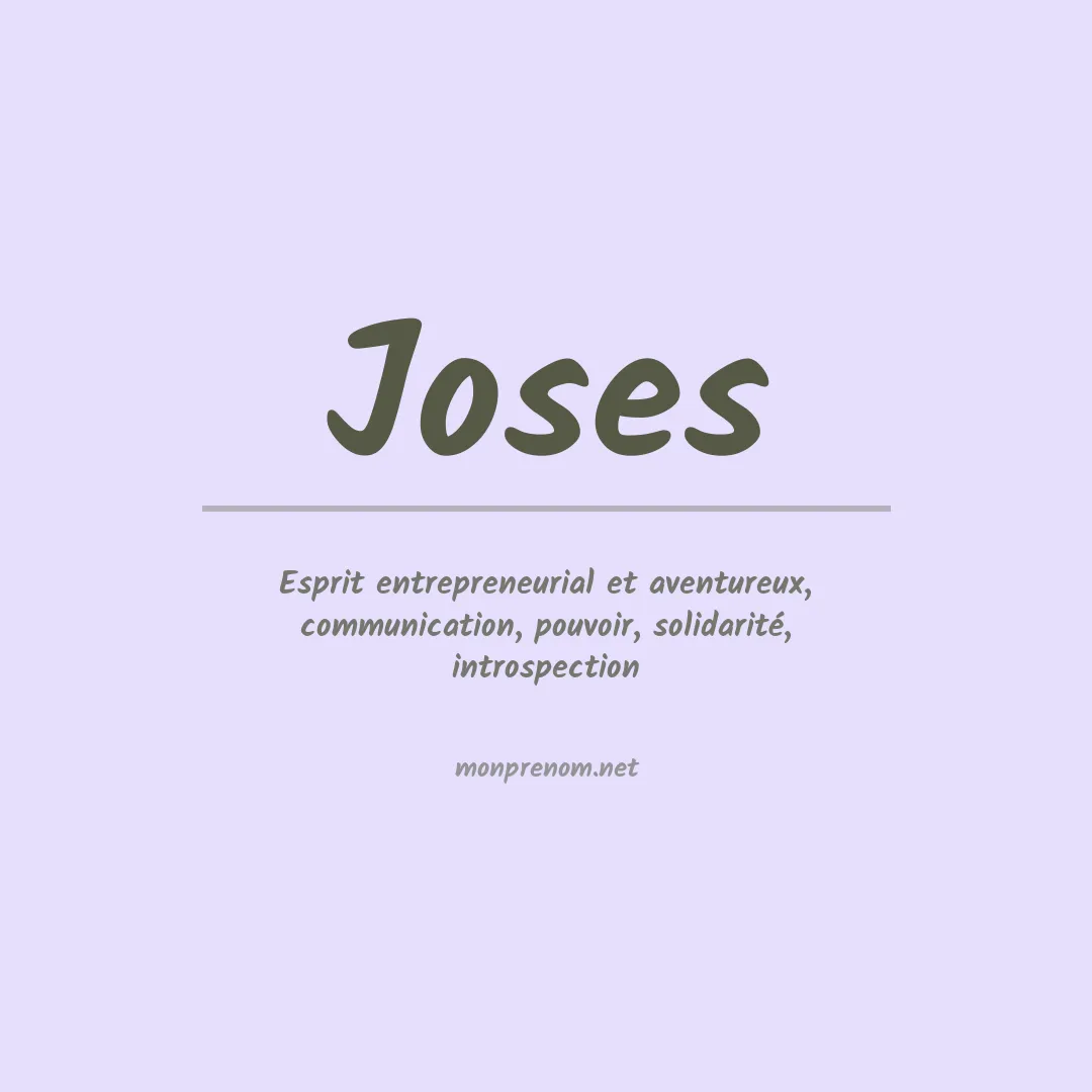 Signification du prénom Joses