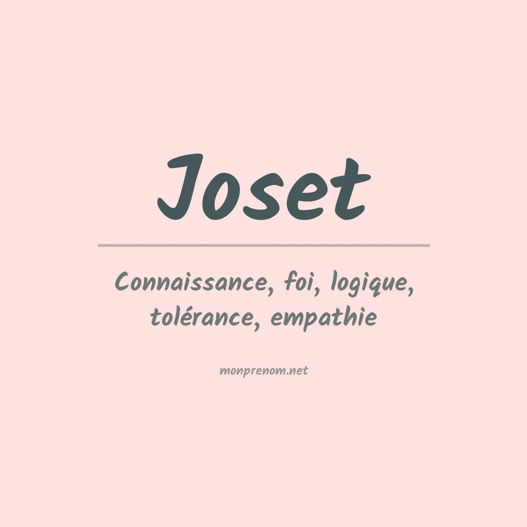 Signification du prénom Joset