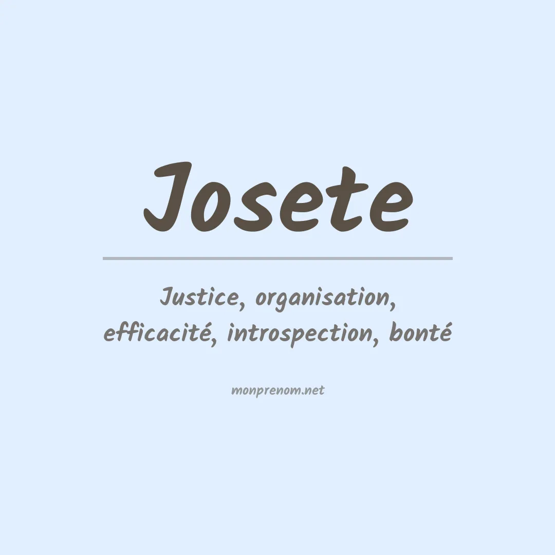 Prénom Josete