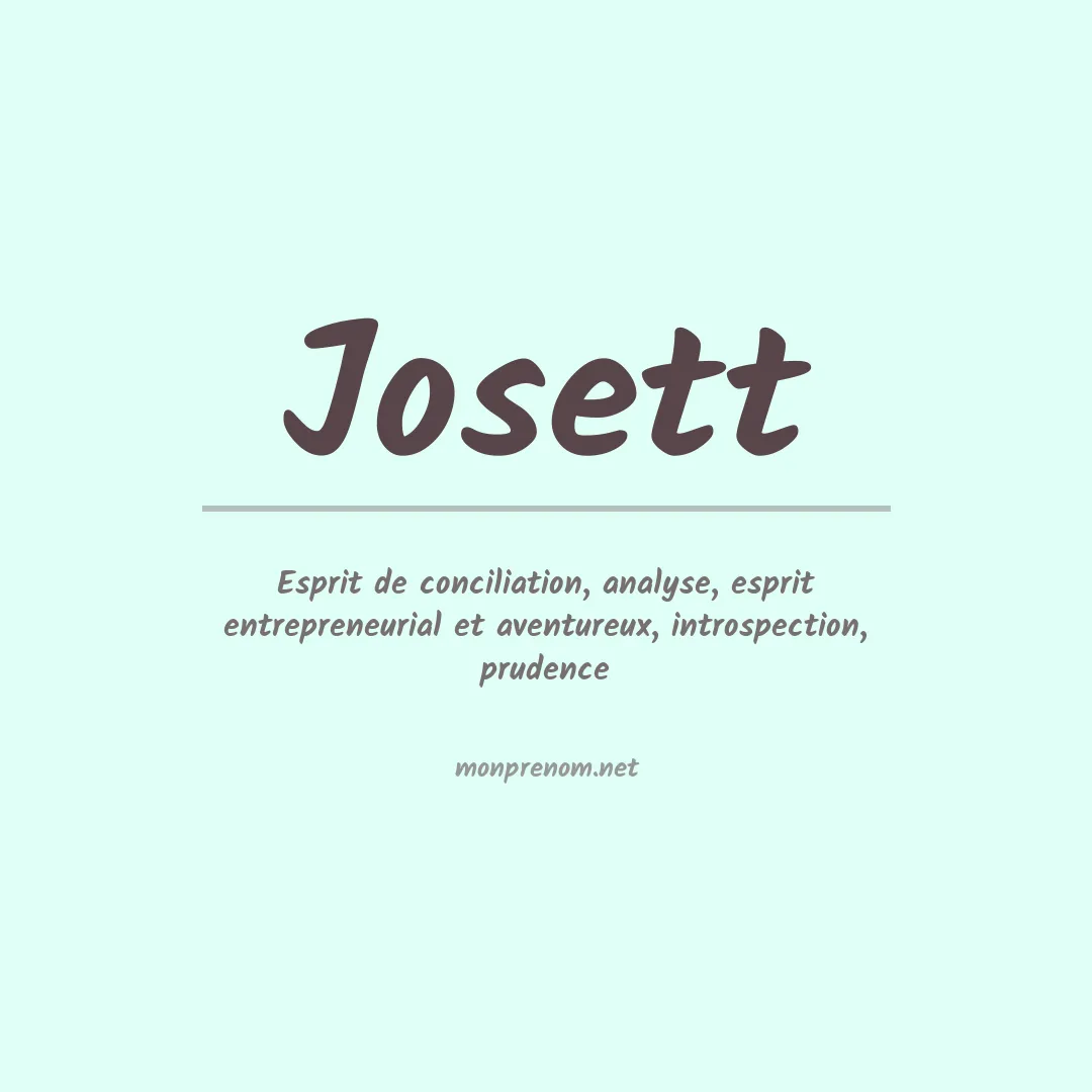 Signification du prénom Josett
