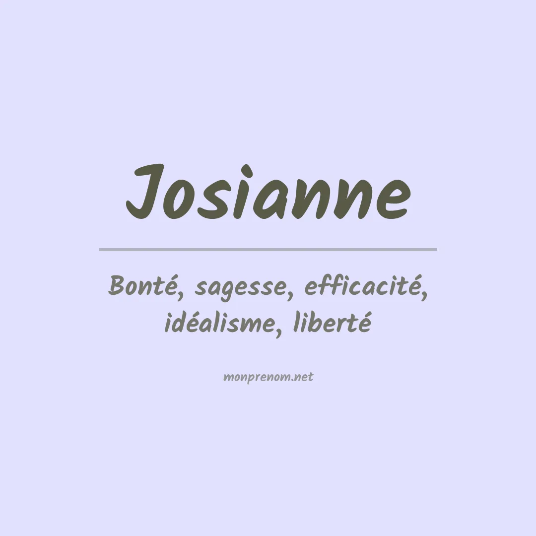 Signification du prénom Josianne