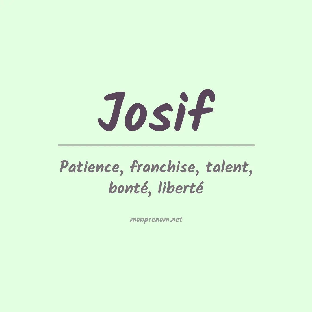 Signification du prénom Josif