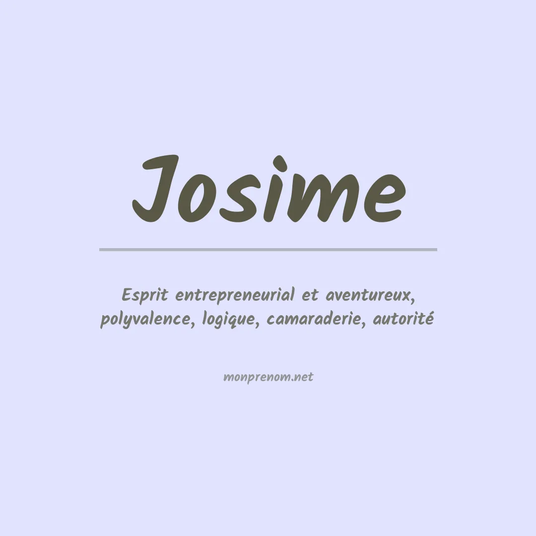 Signification du prénom Josime
