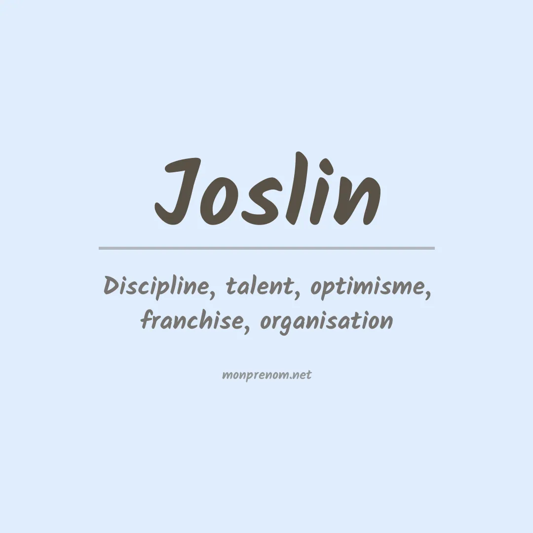 Prénom Joslin