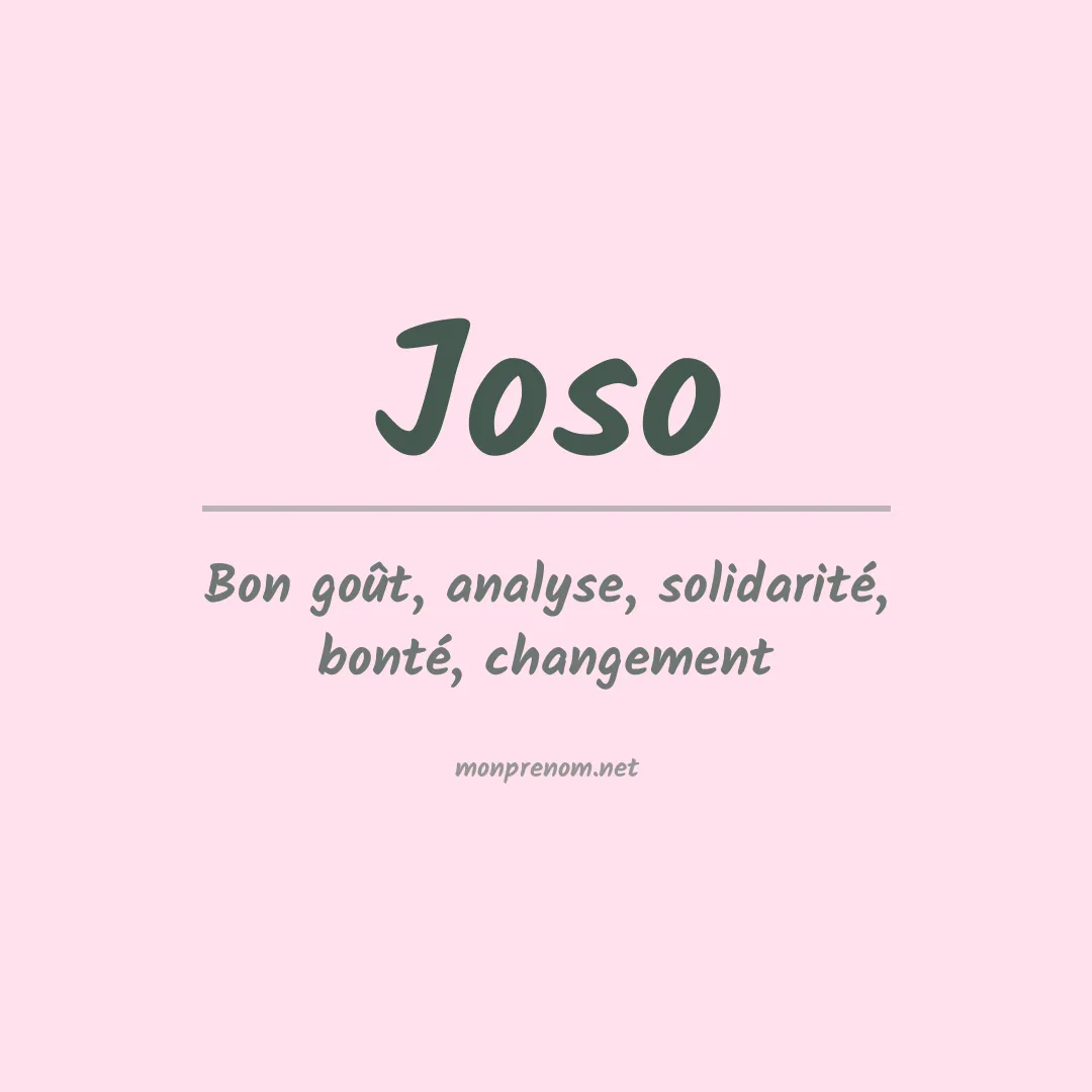 Signification du prénom Joso