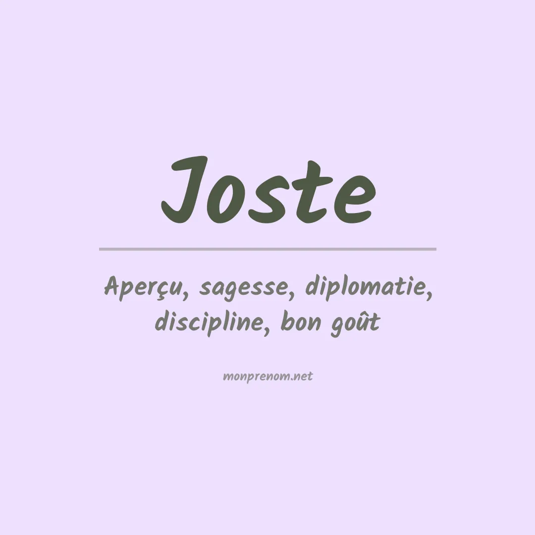 Signification du prénom Joste
