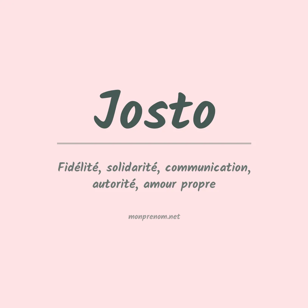 Signification du prénom Josto