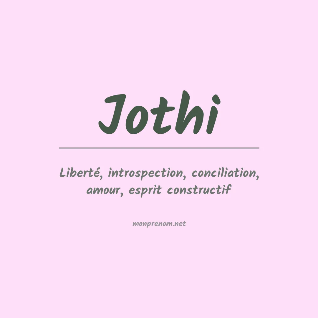 Signification du prénom Jothi