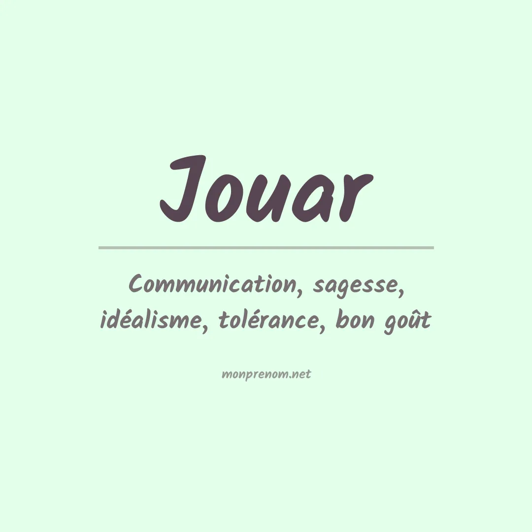 Signification du prénom Jouar