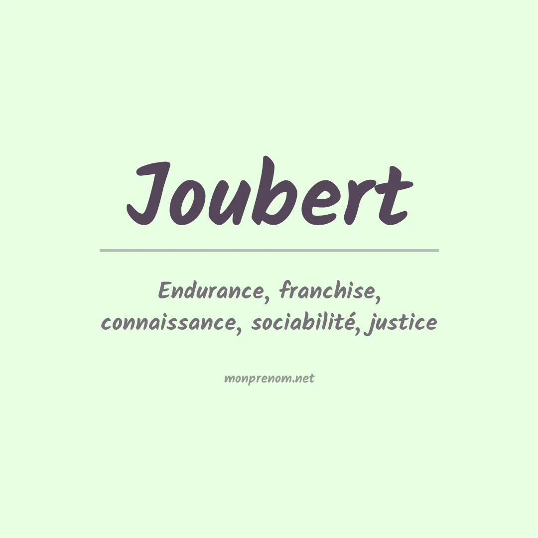 Prénom Joubert