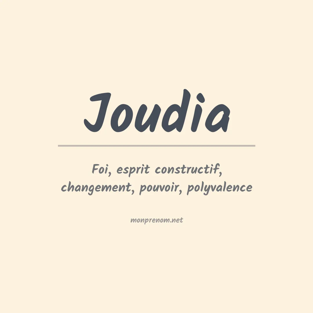 Signification du prénom Joudia