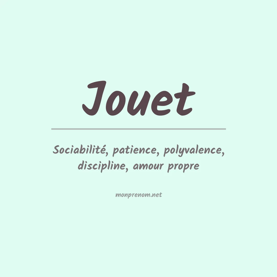 Signification du prénom Jouet