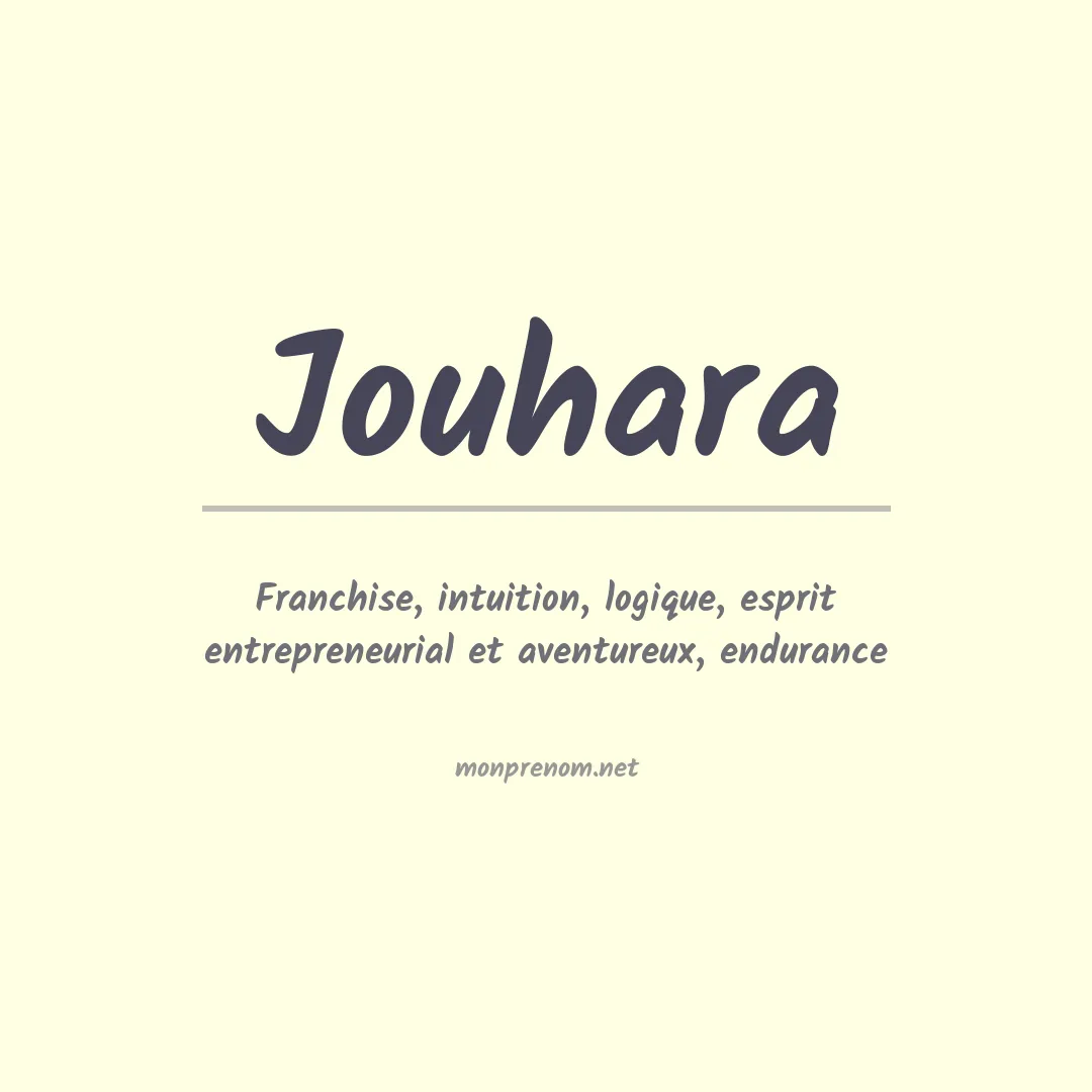 Prénom Jouhara