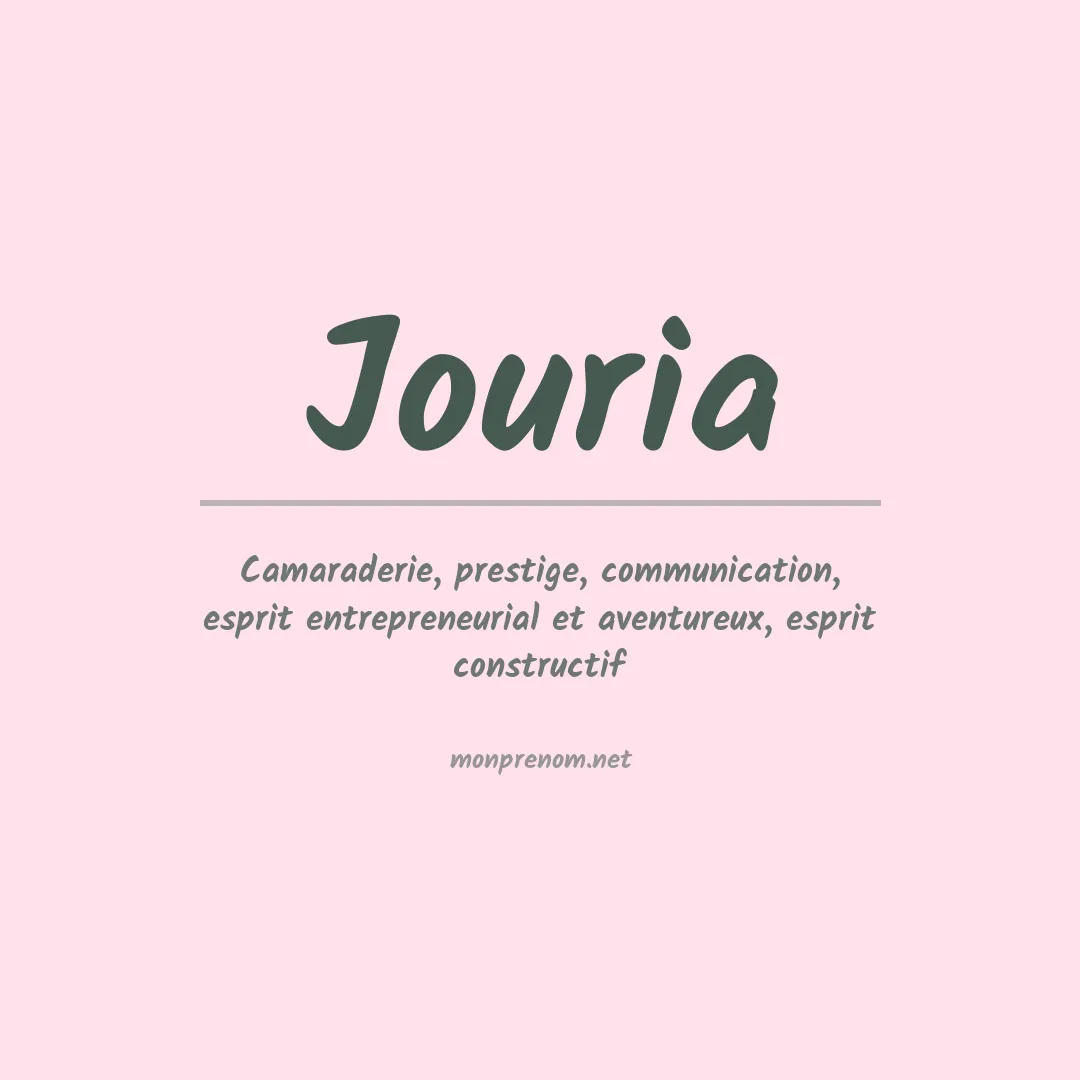 Signification du prénom Jouria