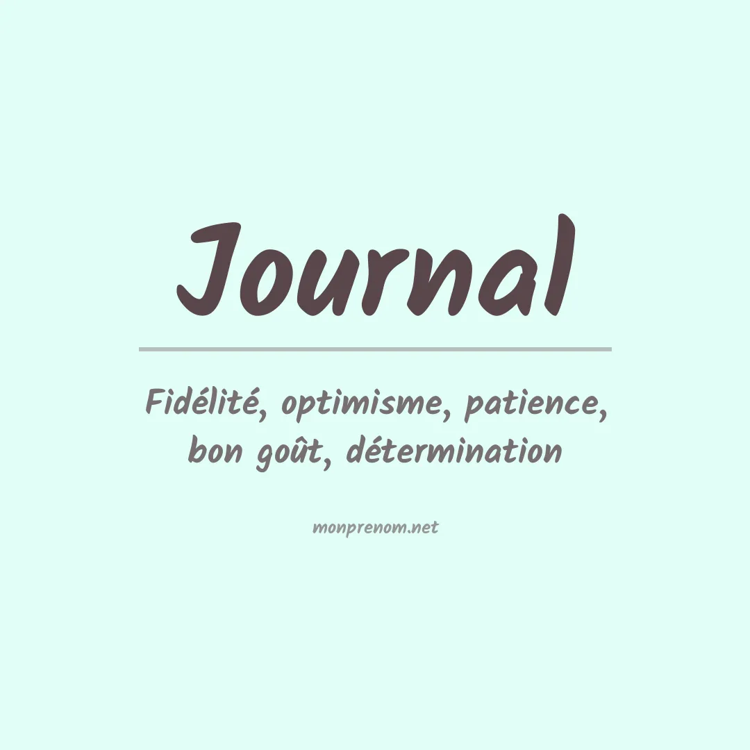Signification du prénom Journal