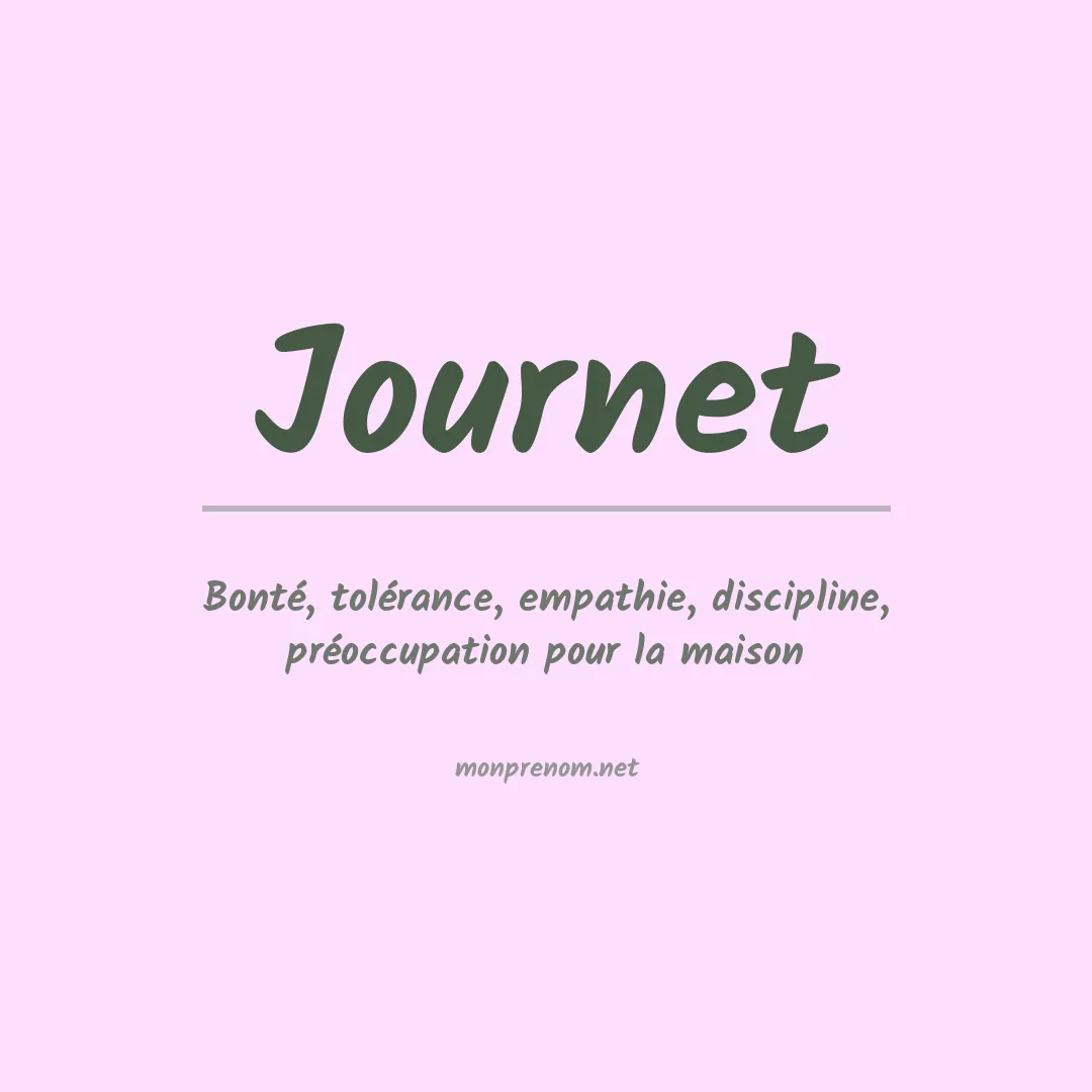 Signification du prénom Journet