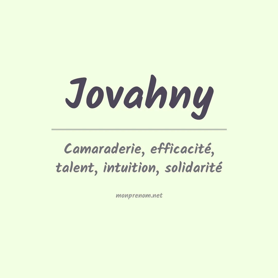 Signification du prénom Jovahny