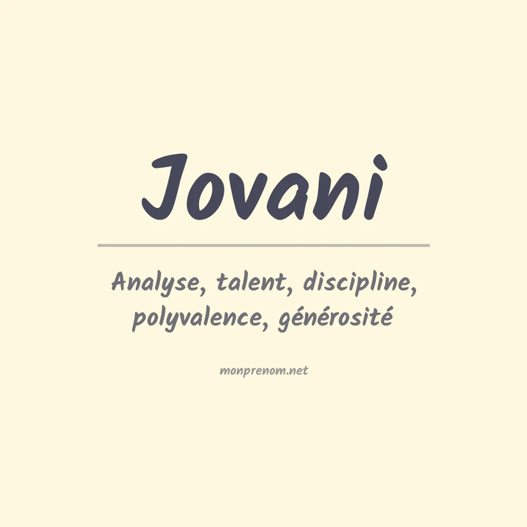 Prénom Jovani