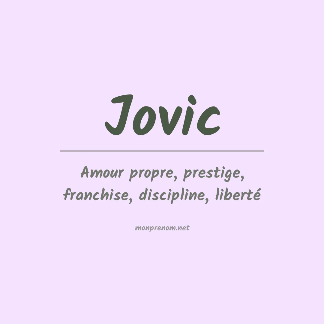 Signification du prénom Jovic