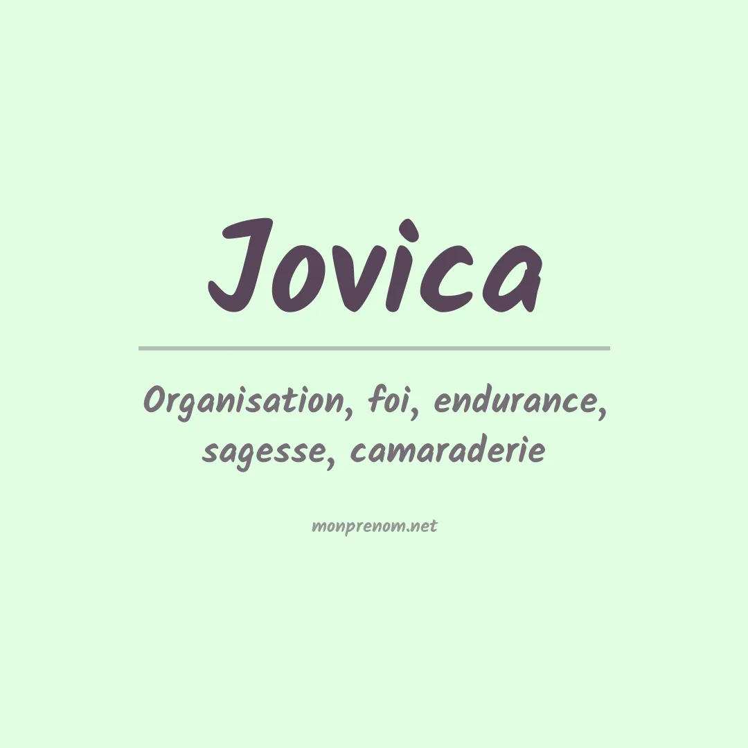 Signification du prénom Jovica
