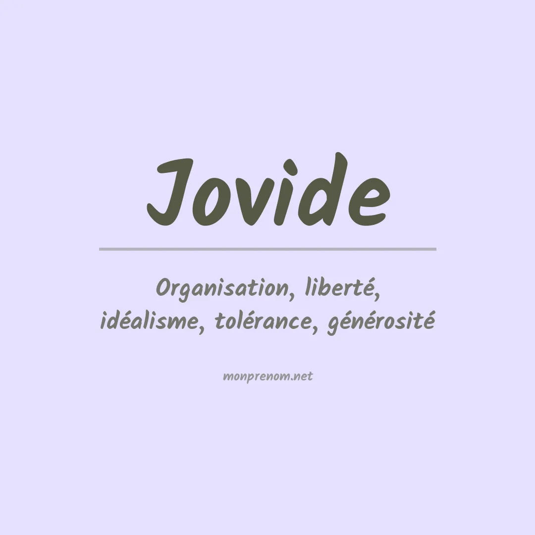 Signification du prénom Jovide