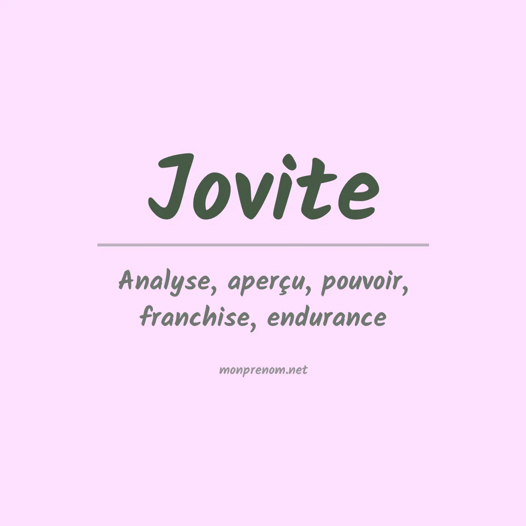 Signification du prénom Jovite