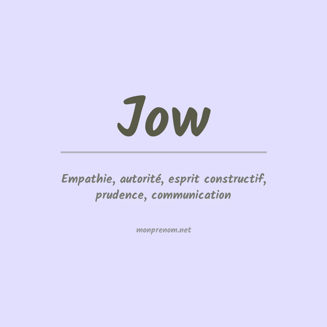 Prénom Jow