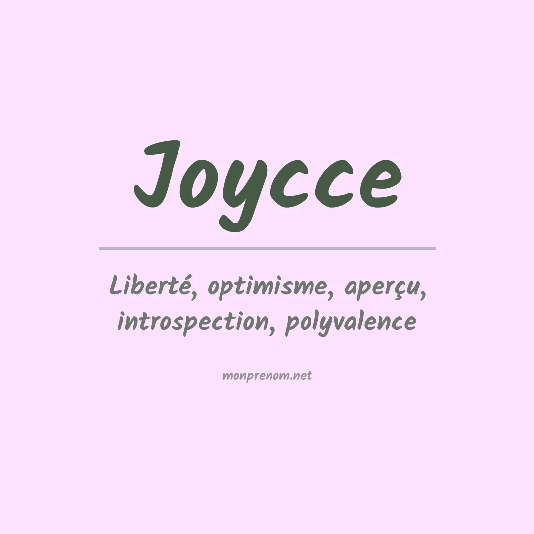 Signification du prénom Joycce