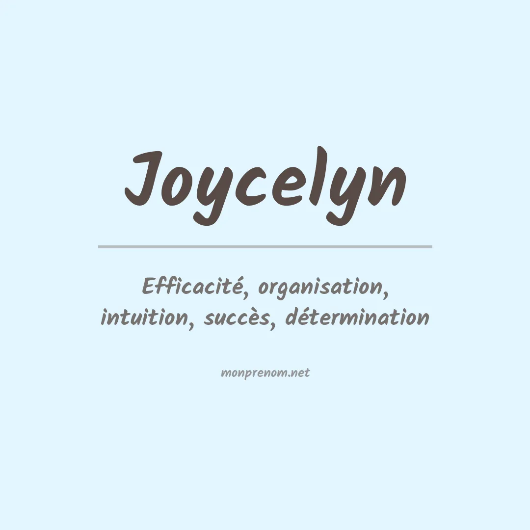 Signification du prénom Joycelyn