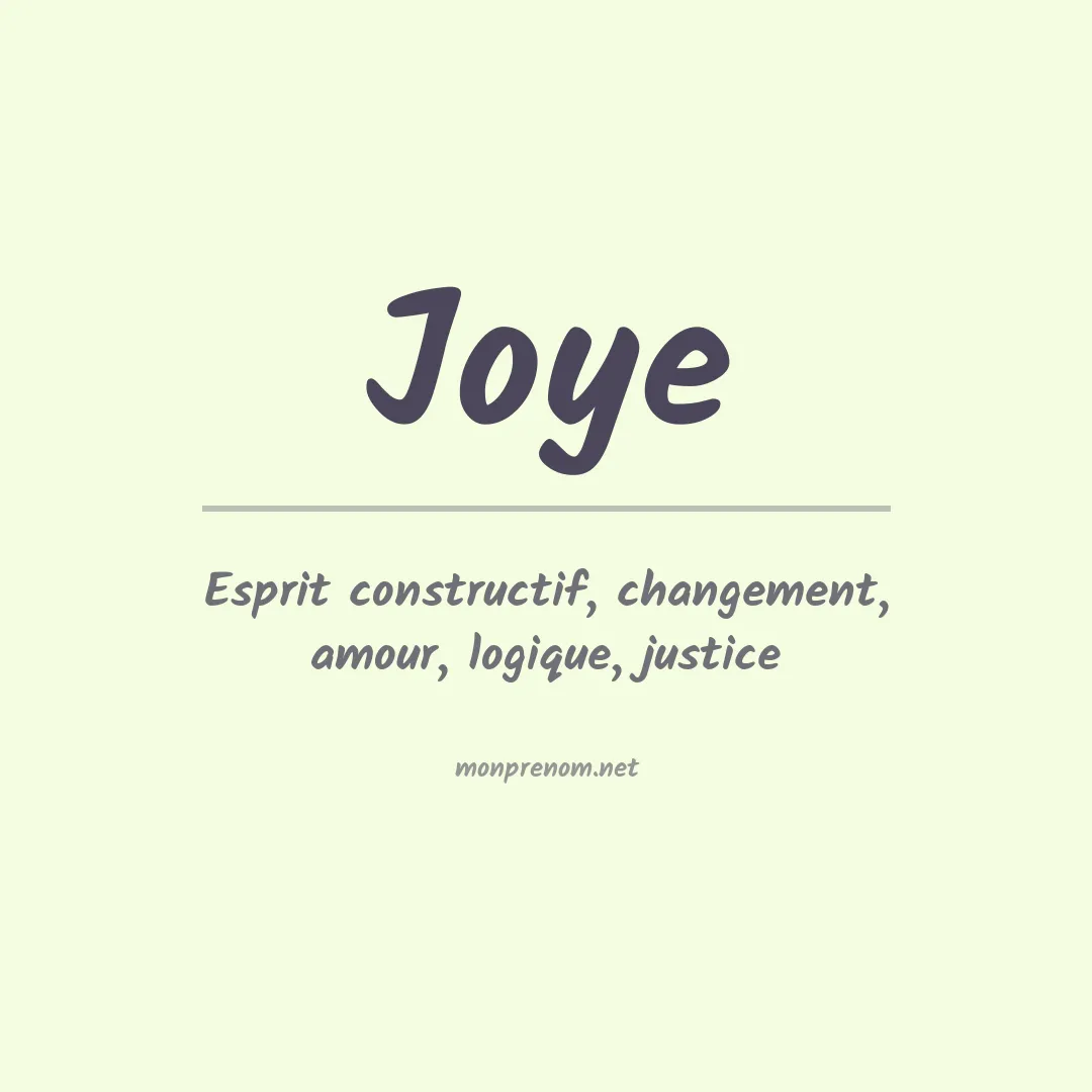 Prénom Joye