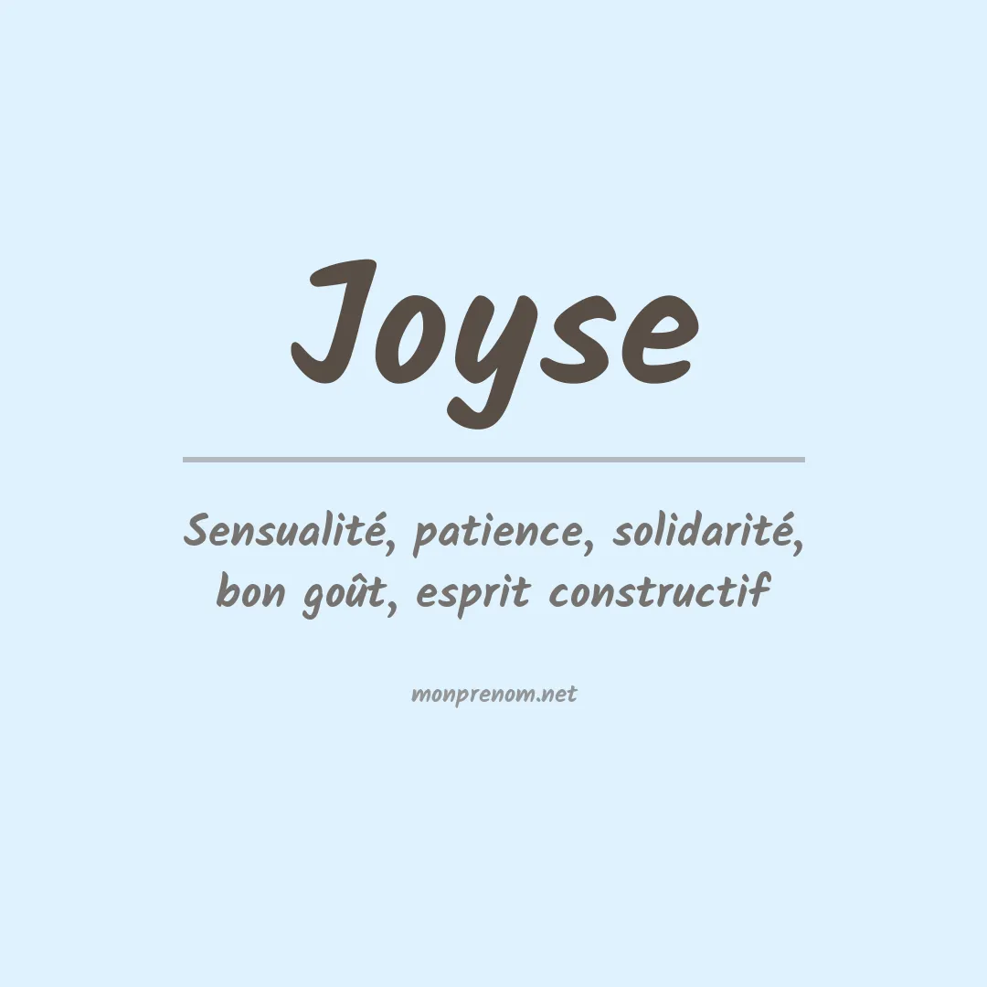Signification du prénom Joyse
