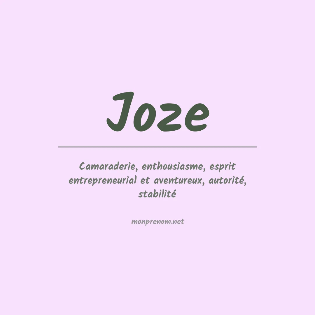 Prénom Joze