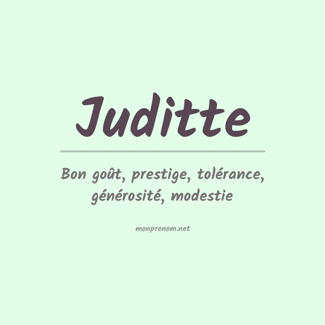 Signification du prénom Juditte