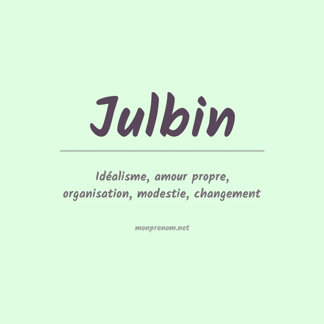 Signification du prénom Julbin