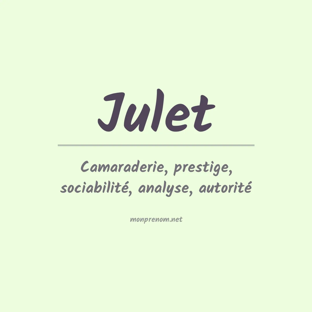 Signification du prénom Julet