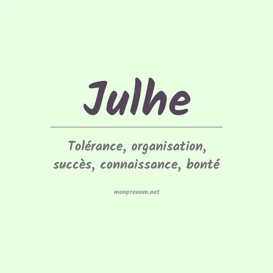 Prénom Julhe