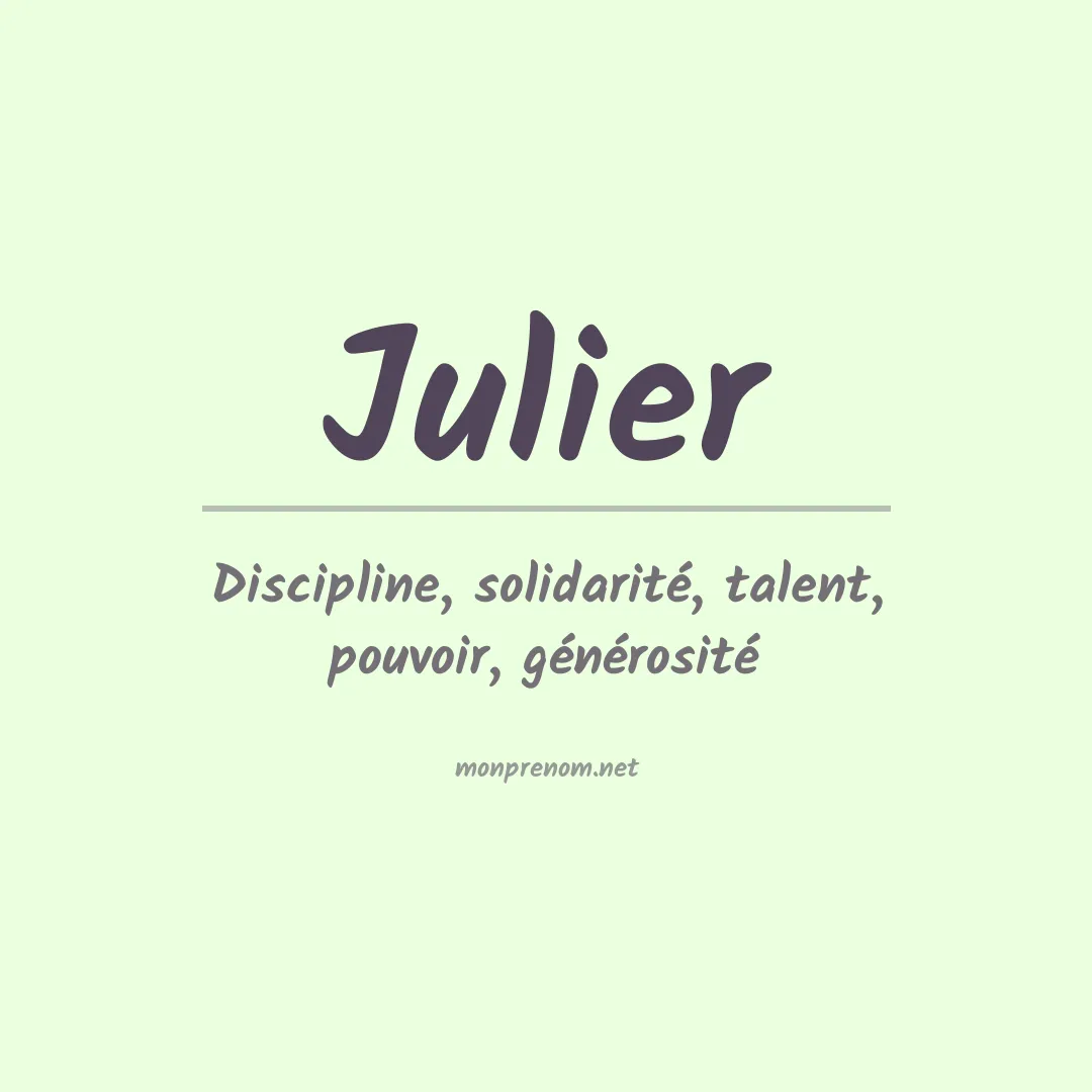 Prénom Julier