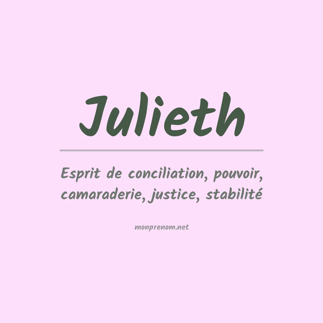 Signification du prénom Julieth