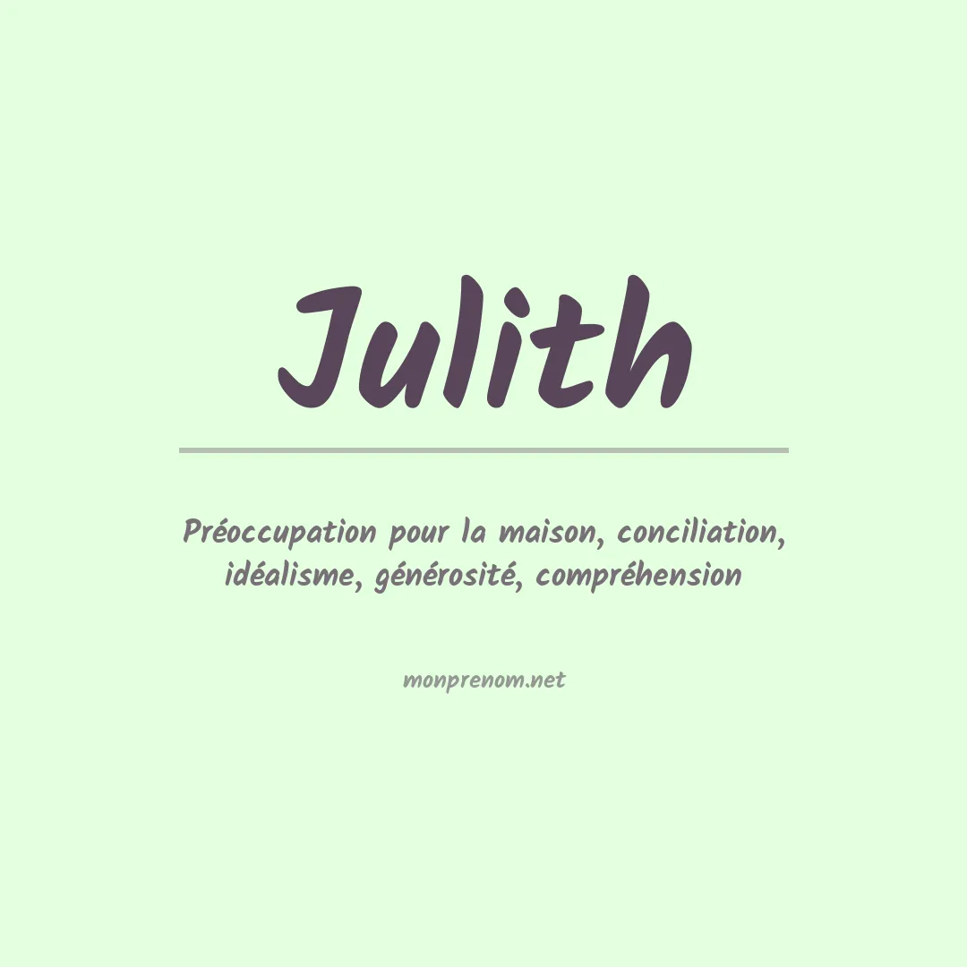 Signification du prénom Julith